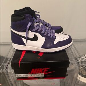 Air Jordan 1 Retro High OG- Court Purple/Black White- 9.5- Custom- Original Box
